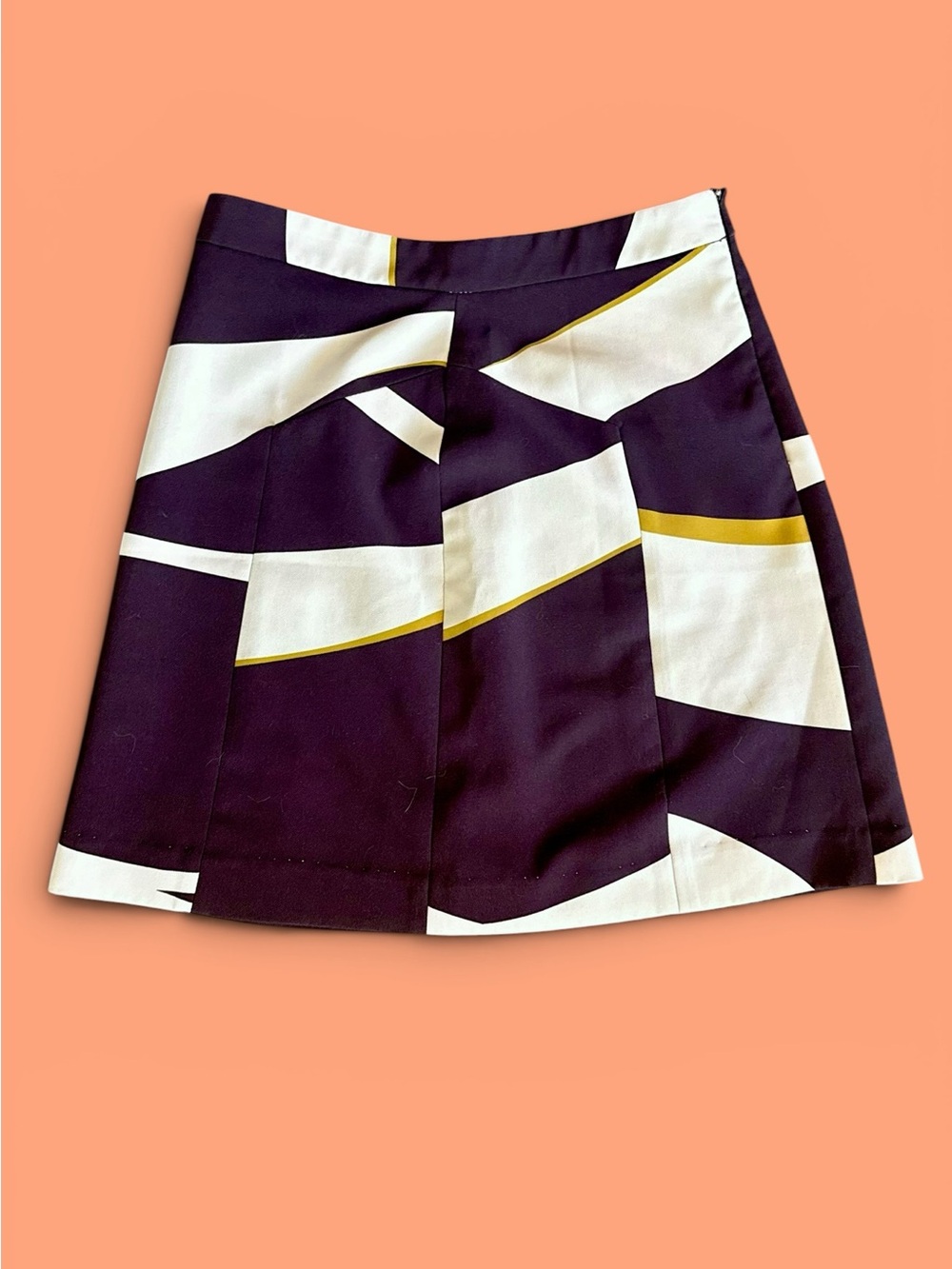 Zara Black Mini Skirt with White and Yellow Graphic Panels - Picture 3 of 3